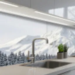 Berg - Sneeuw - Winter - Natuur - Wit keuken achterwand 2 middel -3d_schuin