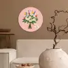 Bloemen - Lint - Kaartje Wandcirkel plexiglas klein -sfeer1