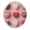 Macarons - Hartjes - Kleurrijk - Roze Akoestische PET Vilt - Rond klein -3d