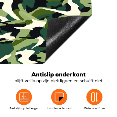 Groen - Vloeiend - Camouflage Inductie beschermer vinyl 3mm klein 276 -zzzzzzz-td-onderkant