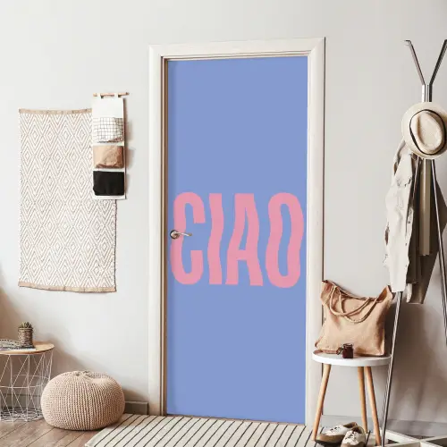 Ciao - Roze - Blauw - Golvend deurposter klein -sfeer6