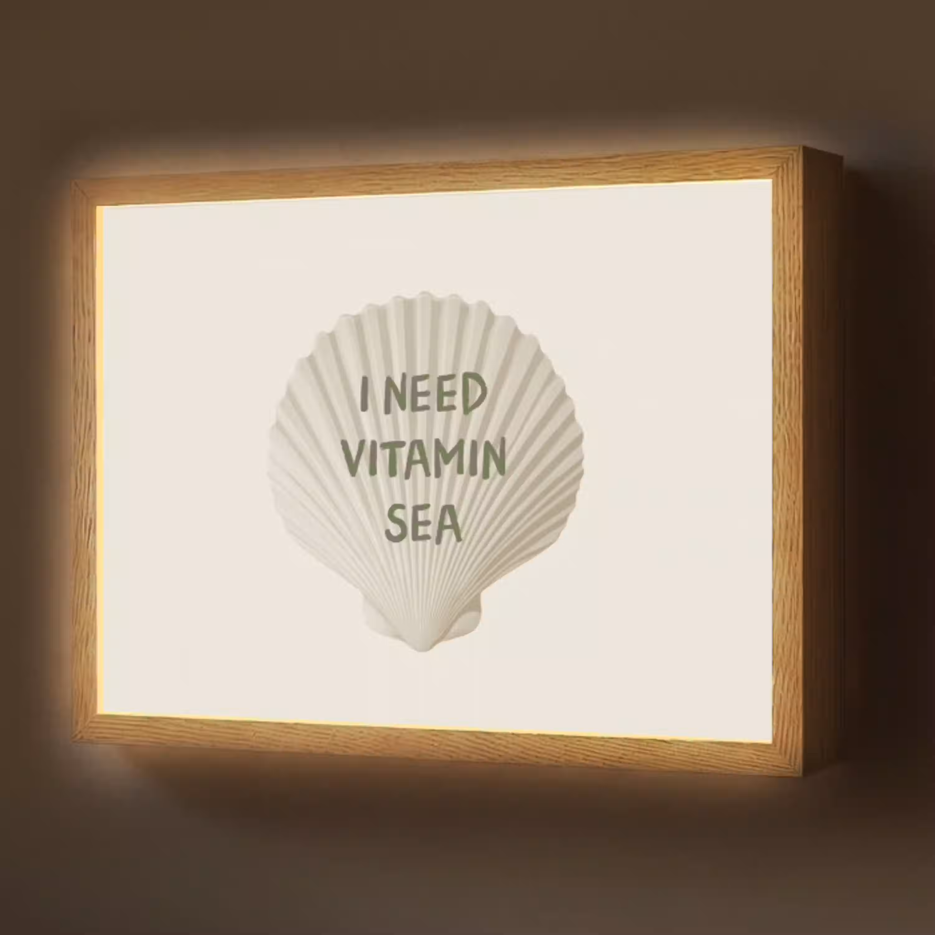 Schelp - Quote - Groen Light Box met batterij (Wandlamp) middel -z3d_website