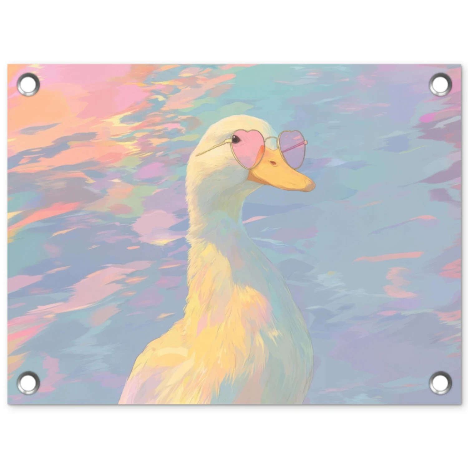 Eend - Zonnebril - Water tuinposter los doek klein -3d