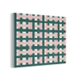 Vlechtpatroon - Groen - Roze - Grafisch PET vilt klein 837 -3d