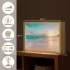 Zonsondergang - Strand - Zee - Zomer - Blauw Light Box met batterij (Wandlamp) middel -USP_websiteoverzichtNL