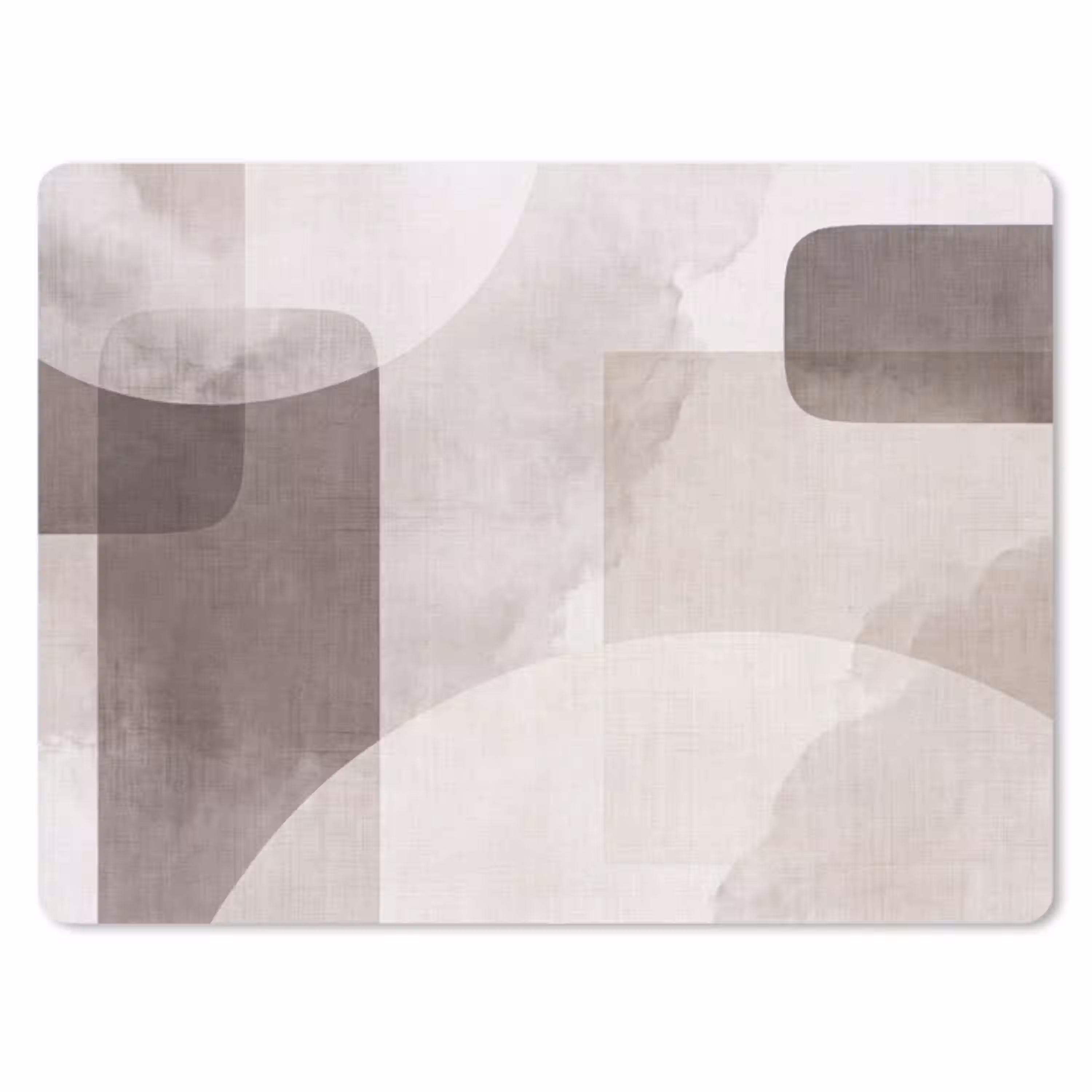Abstracte vormen - Beige muismat rubber klein -3d