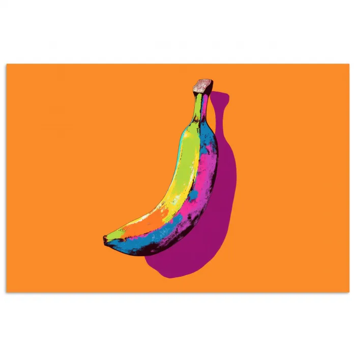 Felle kleuren - Banaan - popart poster papier klein -3d