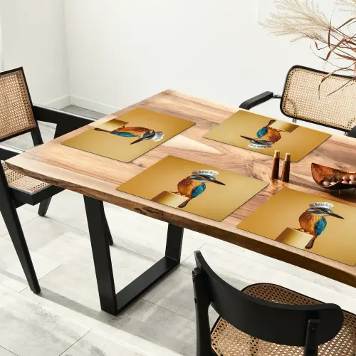 Ijsvogel - Pilaar - Koksmuts - Vogel Placemat vinyl groot -zzsfeer4_Kitchenyeah-website