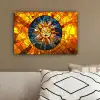 Mozaïek - Zon - Geel - Cirkel canvas 2cm klein -sfeer3