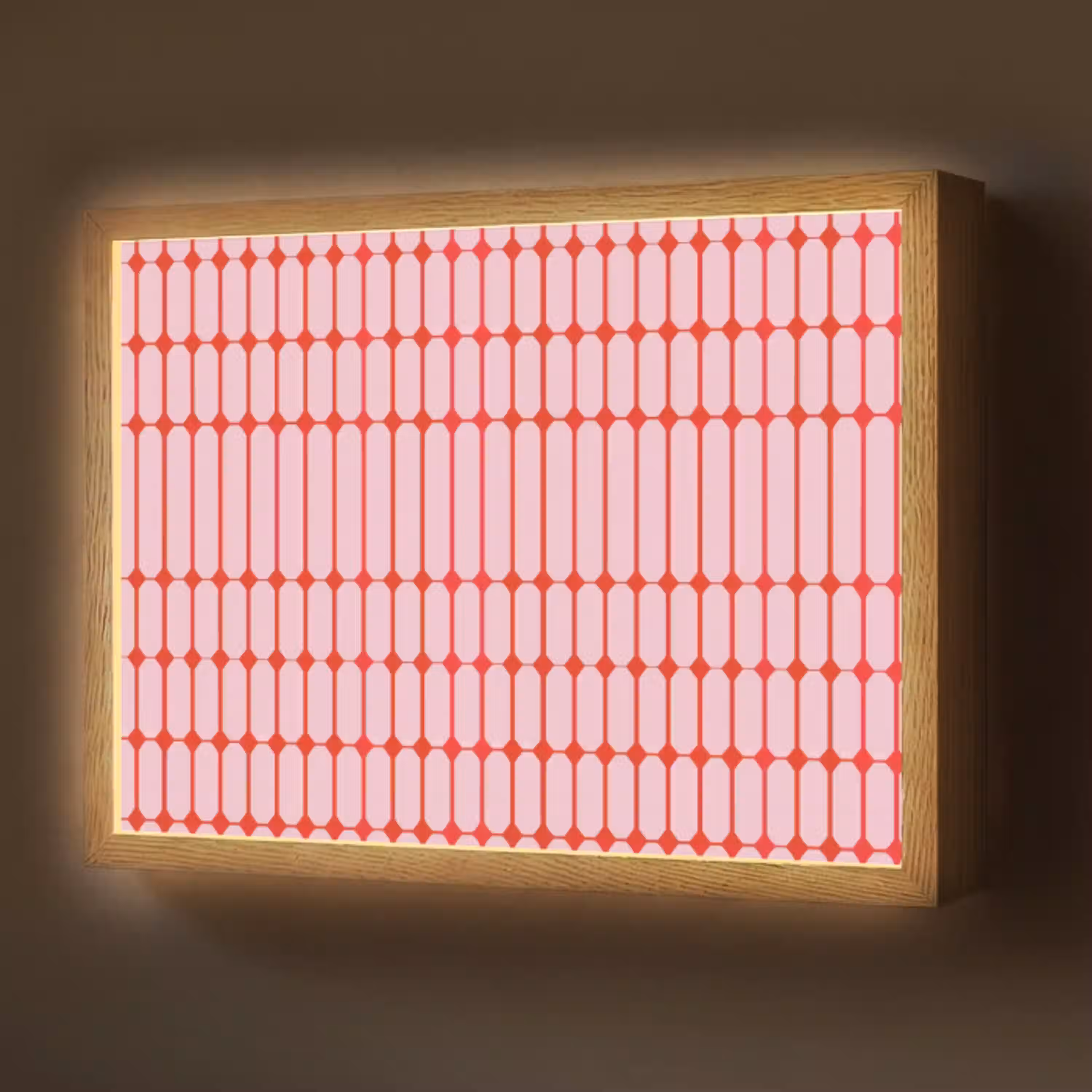 Geometrisch - Minimalistisch - Rood - Roze Light Box met batterij (Wandlamp) middel 907 -z3d_website