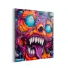 Monster - Graffiti - Kleuren - Oranje aluminium wit klein -3d