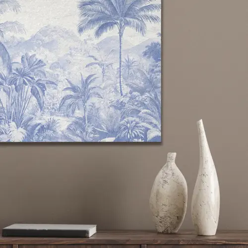 Tropisch - Jungle - Blauw PET vilt klein -sfeer6_closeup