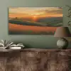 Klaprozen - Bloemen - Heuvels - Zonsondergang PET vilt middel -sfeer2
