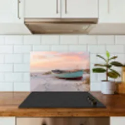 Rustiek - Roeiboot - Zandstrand keuken achterwand spatscherm klein -sfeer2
