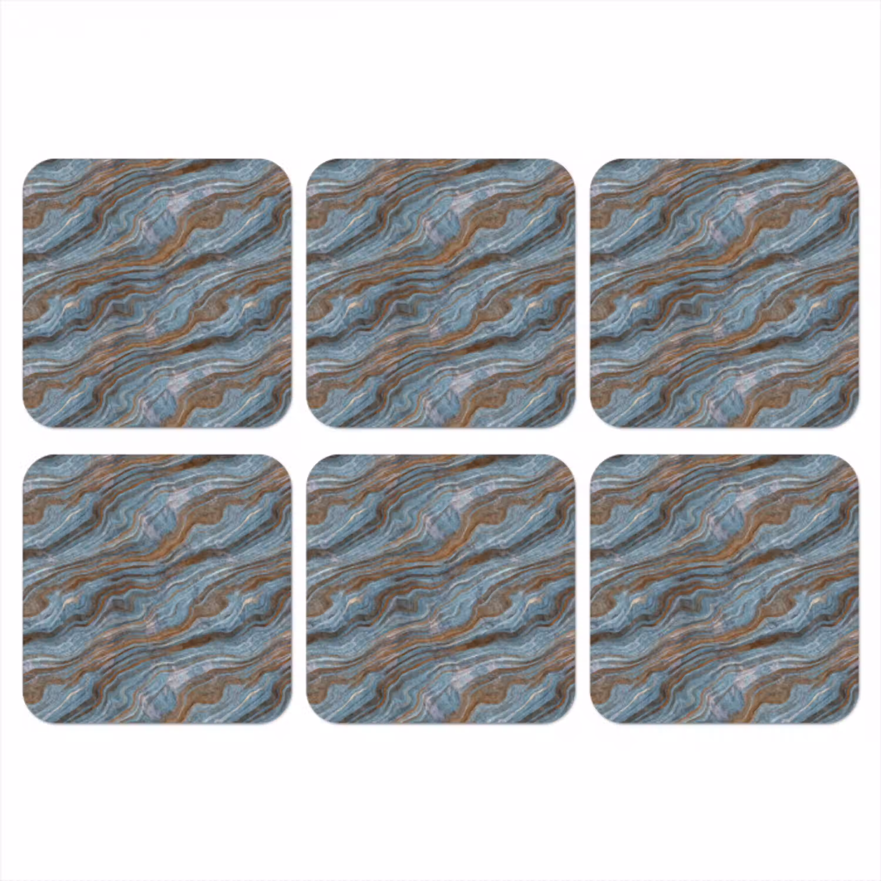 Patroon - Steen - Blauw onderzetter kurk middel 366 -3d
