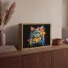 Kat - Graffiti - Kleurrijk - Wafel - Eten Light Box met batterij (Wandlamp) middel -sfeer2