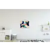 Abstract - Blauw - Roze textielposter latten blank klein -kinderkamer