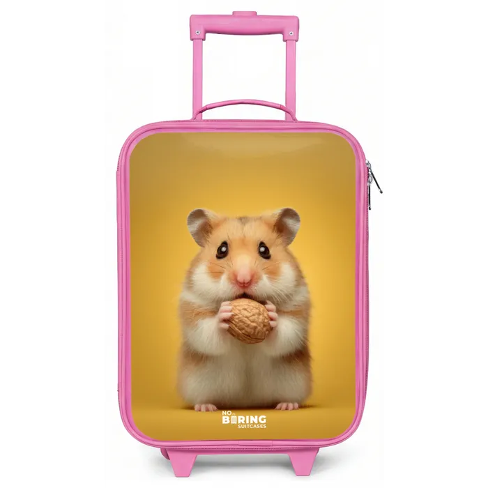 Hamster - Walnoot - Dier Kinderkoffer - Roze klein -zz3dotto