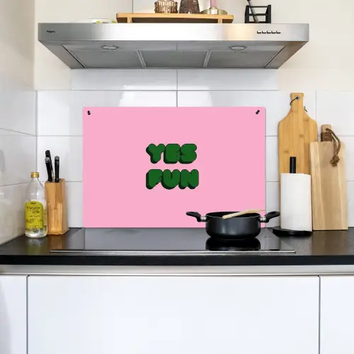 Yes fun - Groen - Roze Inductie beschemer met haakjes klein -sfeer2