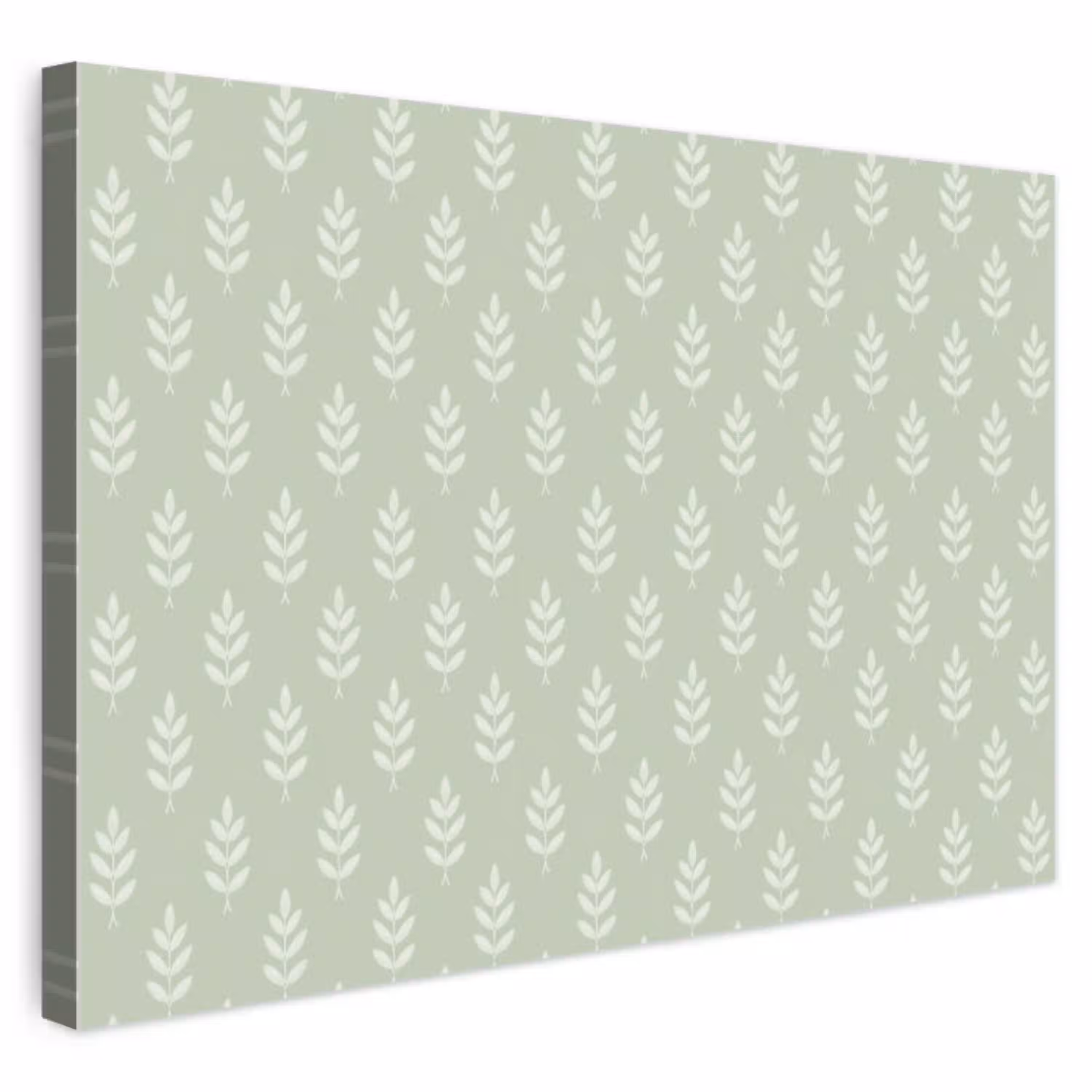 Saliegroen - Botanisch - Takjes - Minimalistisch - Patroon Tuinposter op houten frame 2 cm dik klein 845 -3d