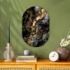 Marmer - Zwart - Goud - Abstract Wandcirkel Ovaal Forex klein -sfeer2