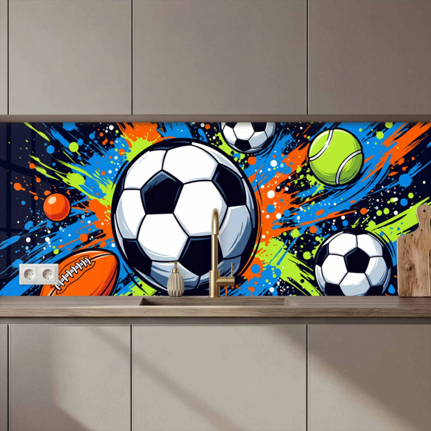 Sport - Ballen - Kleurrijk keuken achterwand 2 middel zz_3dshopping