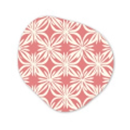 Roze - Bloemenmotief - Wit - Modern Wandcirkel Organisch Aluminium middel 851 -3d