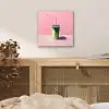Beker - Rietje - Minimalistisch - Groen aluminium wit klein -sfeer3