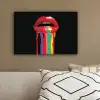 Lippen - Kleuren - Zwart canvas 2cm klein -sfeer3