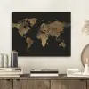 Wereldkaart - Goud - Luxe - Aarde - Zwart PET vilt klein -sfeer1
