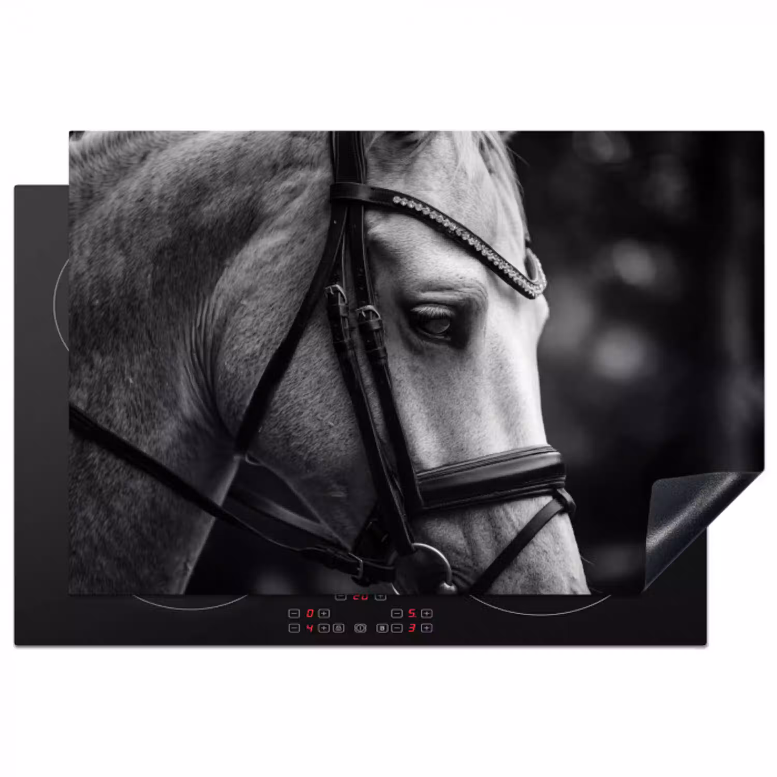 Paard - Schimmel - Portret Inductie beschermer vinyl 3mm klein -3d