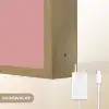 Illustratie - Konijn - Roze - Minimalistisch Light Box met batterij (Wandlamp kind) middel -USP_websiteoplaadbaarNL