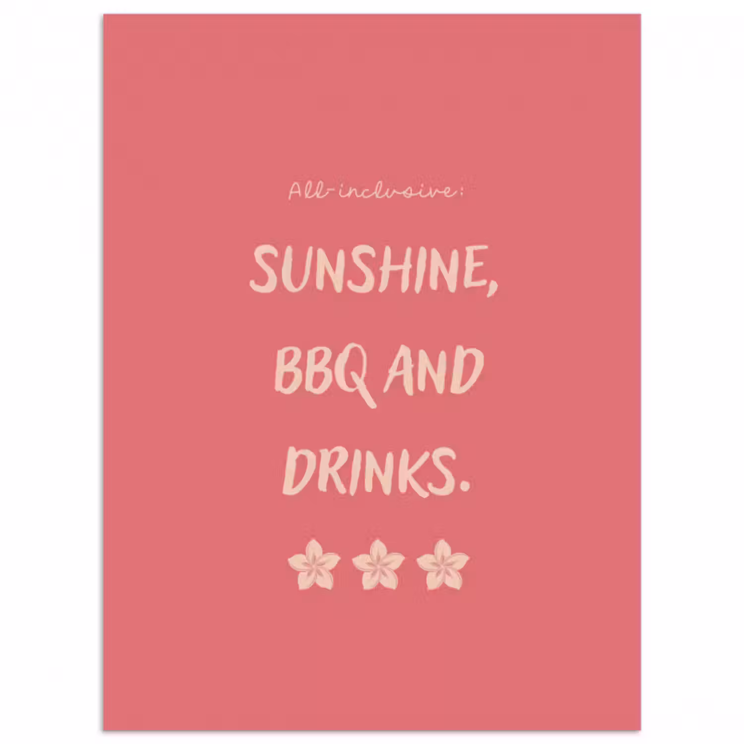 Poster - BBQ - Zitat - Rosa - Sommer