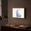 Delftsblauw - Haasje - Wit Light Box met batterij (Wandlamp) middel -sfeer1