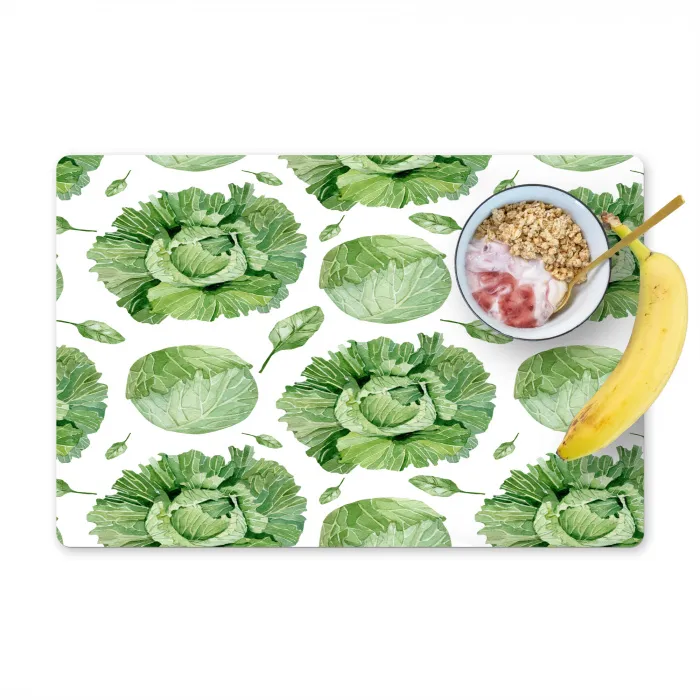 Kool - Bladgroen - Wit - Patroon Placemat vinyl groot 368 -zzzproduct_Kitchenyeah-website