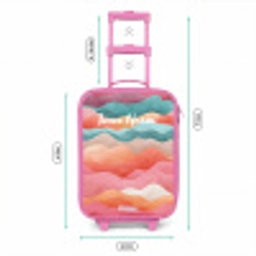 Abstracte golven Kinderkoffer - Roze klein -productfoto_formaten