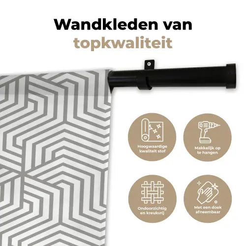 Lijn - Design - Geometrie - Patroon Wandkleed katoen klein 269 -sfeer2