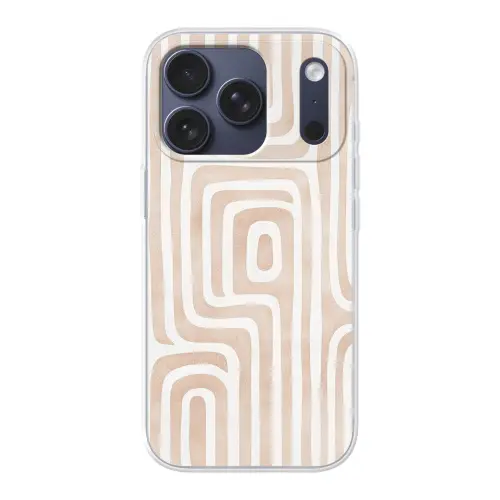 Decoratief - Labyrint - Beige Telefoonhoesje iPhone 17 Pro klein -3d