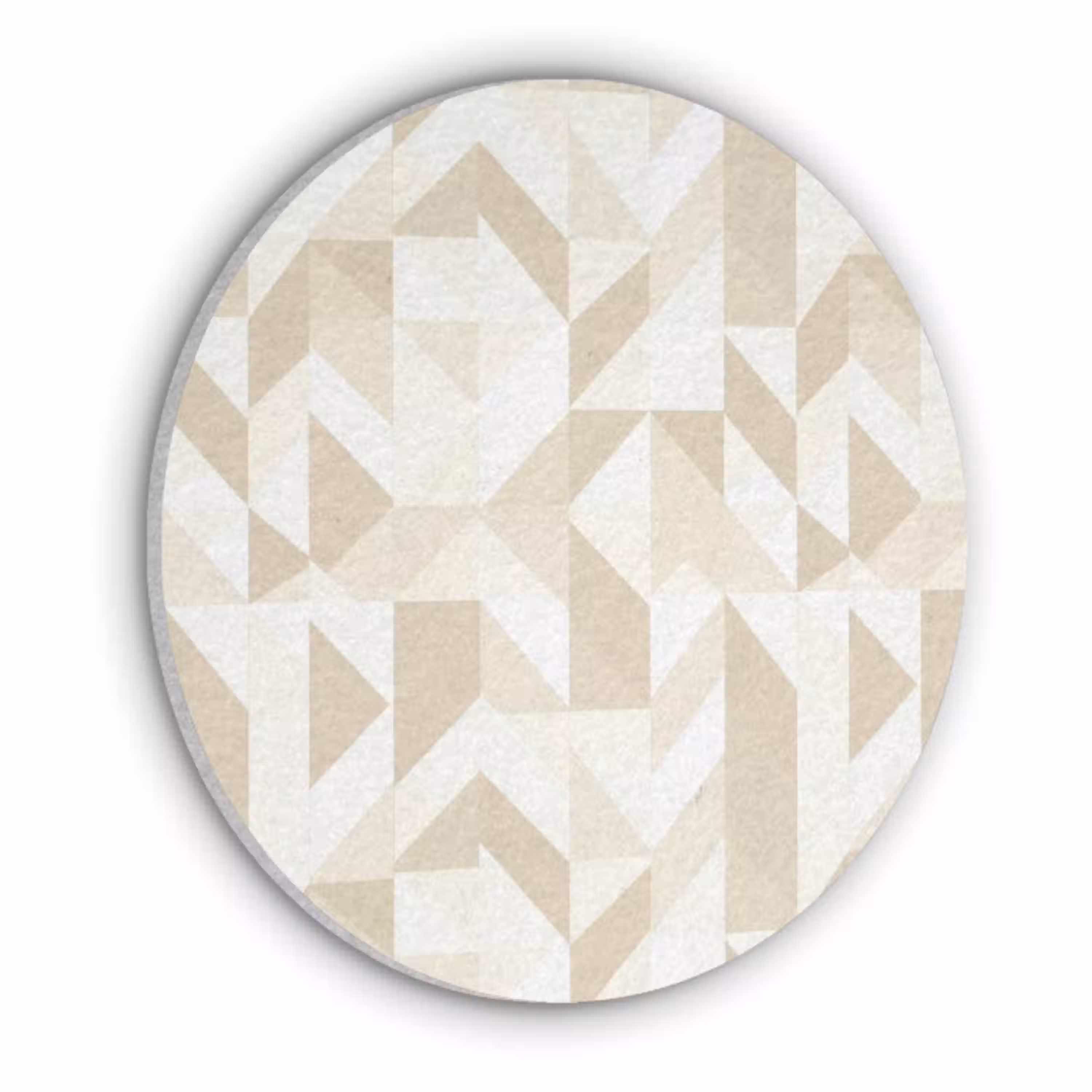 Modern - Abstract - Beige Akoestische PET Vilt - Rond klein 838 -3d