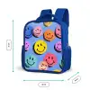 Een speels en kunstzinnig patroon van kleurrijke smileys Kinderrugzak - Blauw middel -productfoto_formaten