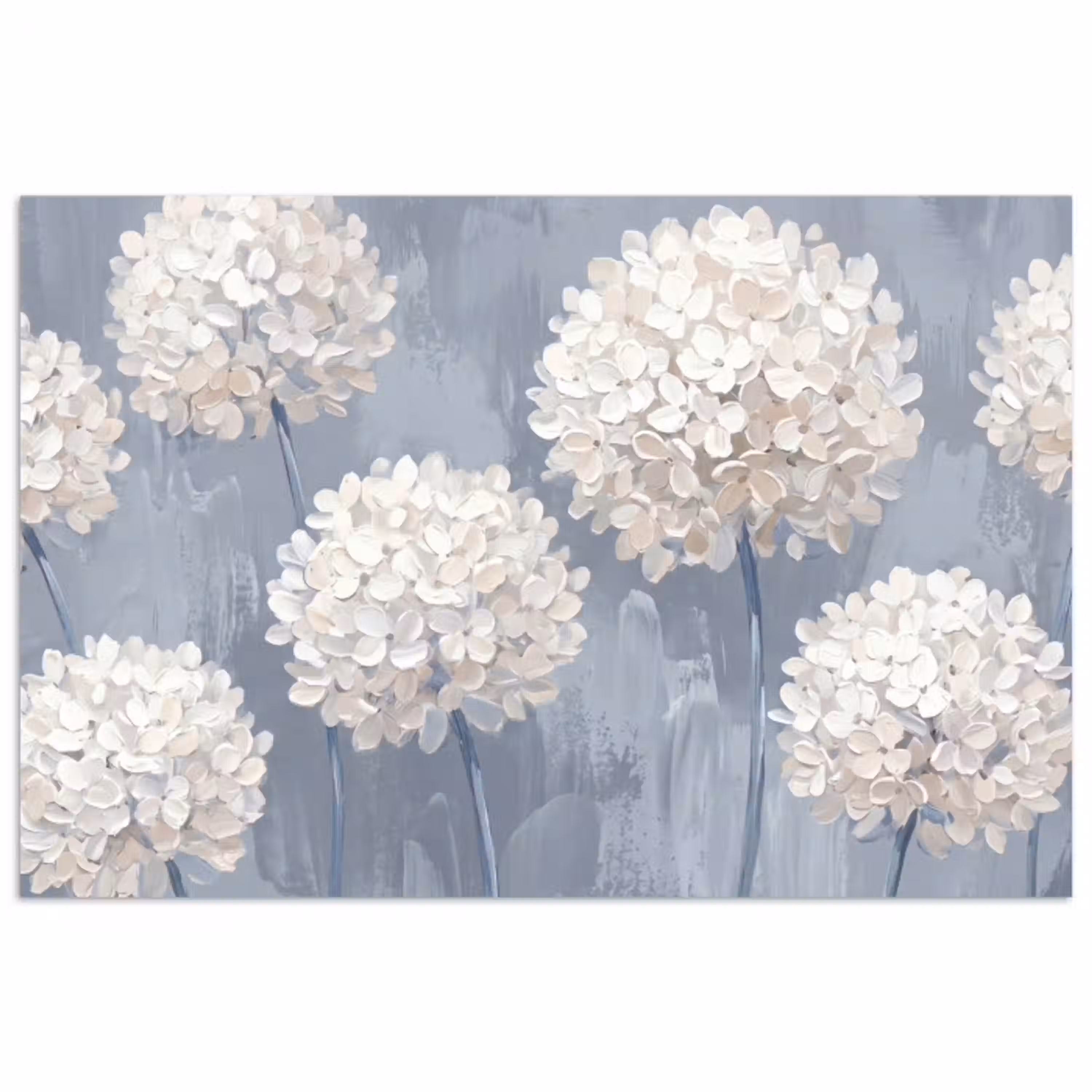 Bloemen - Illustratie - Blauw poster papier klein -3d