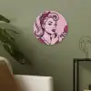 Vintage - Vrouw - Roze Akoestische PET Vilt - Rond klein -sfeer2