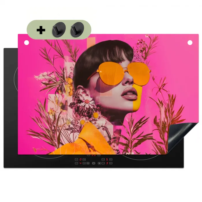 Zonnebril - Oranje - Vrouw - Planten Inductie beschemer met haakjes klein -3d