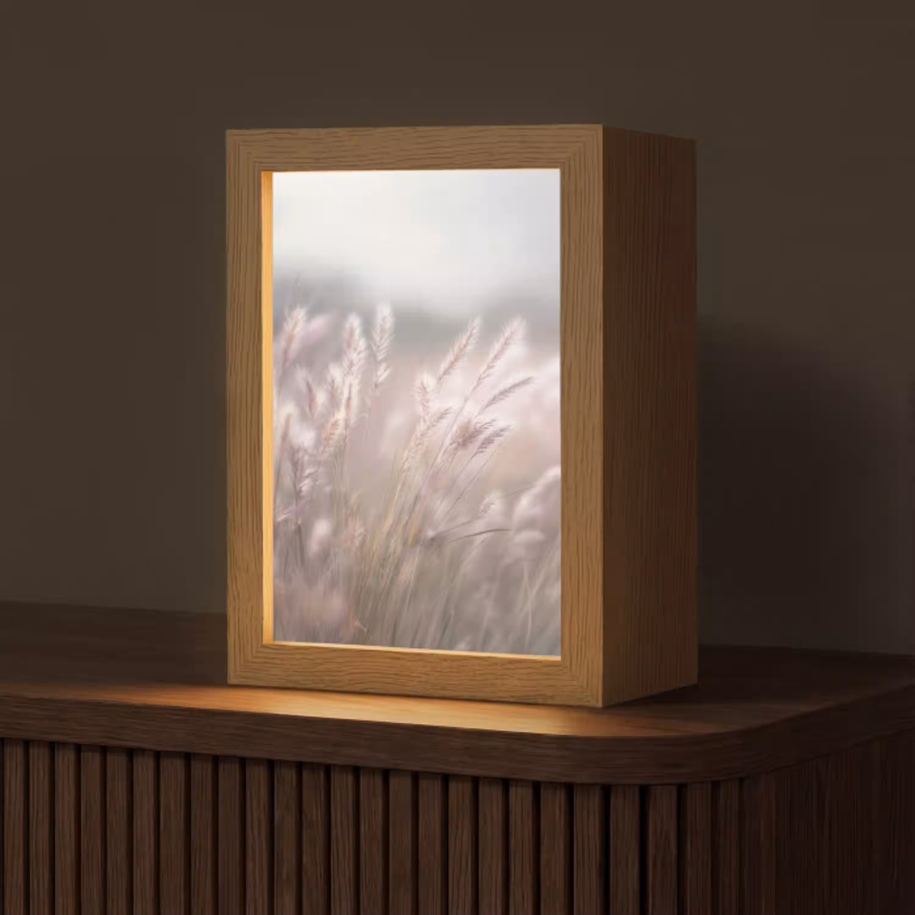Graspluimen - Wind - Beige - Mistig Light Box met kabel (Tafellamp) klein -z3d_website
