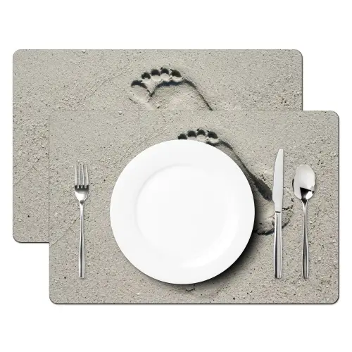 Voeten - Zand - Zee Placemat vinyl groot -zzsfeer2_Kitchenyeah-website