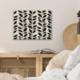Botanisch - Dessin - Zwart - Beige PET vilt klein 837 -sfeer3