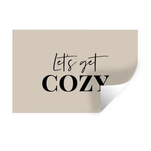 Beige - Winter - Quote - Cozy Muursticker klein -3d