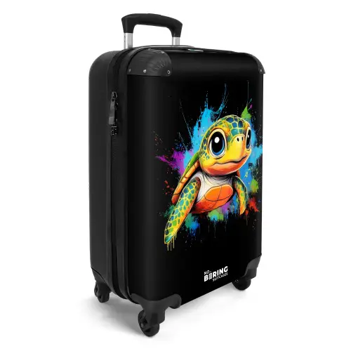 Schildpad met kleurrijke graffiti NBS - Handbagage koffer - Kinderen Unisex middel -productfoto_3d