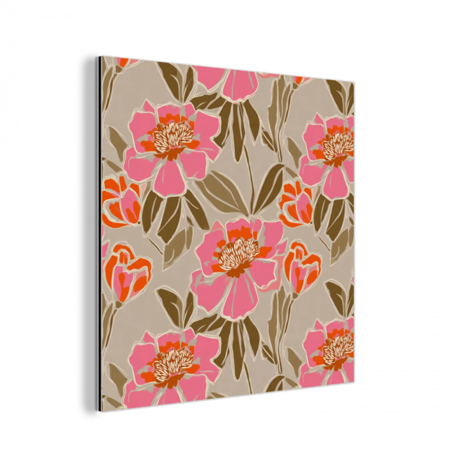 Pioenrozen - Patroon - Roze aluminium wit klein 46 -3d