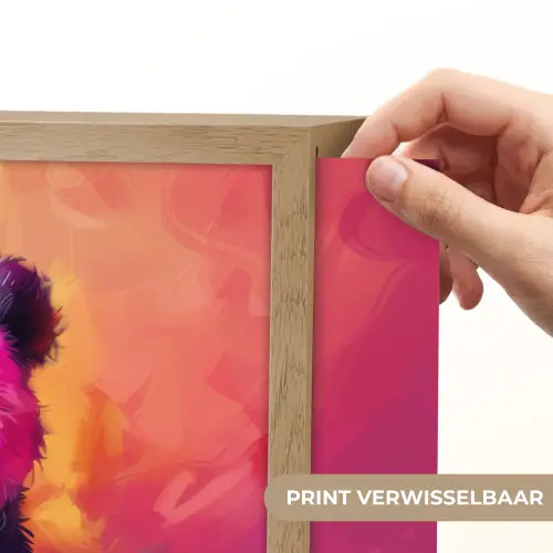 Panda - Dieren - Kleurrijk - Neon Light Box met batterij (Wandlamp kind) middel -USP_websiteprintNL